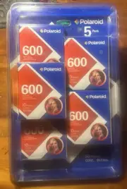 Sealed Polaroid 600 Film 5 Packs Of 10 50 Total Photos Blister Pack Vtg New