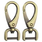 2pcs Detachable Snap Hook Swivel Clasp 3/8" Metal D-Rings Clasp, Bronze