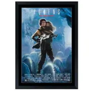 Aliens Movie Poster Signed By Michael Biehn Framed