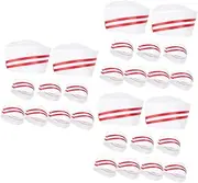 [VALICLUD] 3sets Universal Chef Hat Men's Kitchen Cooking Hat Fashionable Comfortable Fabric Serving Turban 9pcs*3