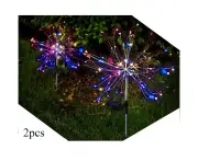 Solar Light For Outdoor Garden, 2 Solar Fireworks, Multicolor Led Solar Lights, Waterproof Garden Lights