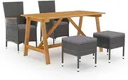 5 Piece Garden Dining Set Grey,Outdoor Furniture Sets-3068748