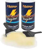Naissgo Shuffleboard Sand Wax Shuffleboard Powder Set with Mini Dustpan & Broom，2 Cans(2×14 oz)