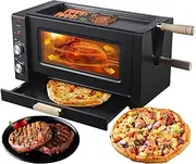 Electric Rotating Rotisserie Grill, Smokeless Grill Roaster Rotating Skewers with 0-230℃ Temperature Control & 60min Timer, for Home Restaurant Kitchen Outdoor
