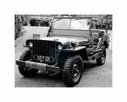 Cultural Military Army Jeep USA Vehicle Transport Black White Art Canvas Print
