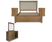 King Bed Frames Jade 5Pc King Bed Suite Bedside Dresser Bedroom Furniture Package Natural