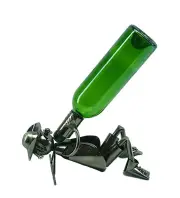 Drunk Cowboy Bien Burracho Metal Wine Bottle Holder