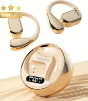 Open Ear Wireless Earbuds Bluetooth 5.4, Noise Cancelling, Touch Control, Beige