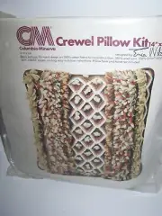 CREWEL PILLOW KIT NEUTRAL COLORS 1977 COLUMBIA MINERVA BY ERICA WILSON 14 X 14