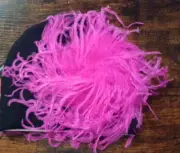 Jaime Rea Black Cotton Hat with Pink Large Curly Marabou - Sz 18mo. - 3yrs - NWT