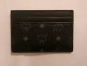 BRAND NEW MCM Visetos Original Black Leather Card Case Holder Wallet