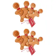 2x 4pc Bread and Butter Figurine Gingerbread Man Measuring Spoon/Teaspoon Brown
