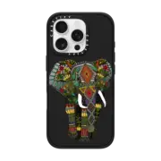iPhone 16 Pro Impact Case MagSafe Compatible floral elephant transparent