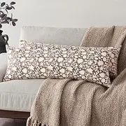 [Foindtower] Set of 2 Decorative Long Body Lumbar Throw Pillow Covers Accent Farmhouse Cushion Covers Boho Neutral Pillowcase for Couch Sofa Bedroom Living Room Home Decor Outdoor,14×36 Inch,Wine Red