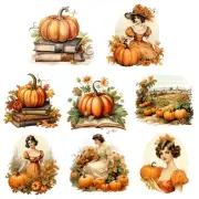 Pumpkin Fall Embellishments Junk Journal Scrapbook PICK ONE