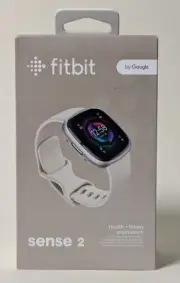 Fitbit Sense 2 FB521 Smart Watch-Lunar White-Ships from USPS Same Day!