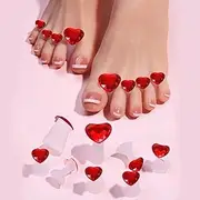 16pcs Nail Polish Toe Stretcher Toe Separators Silicone Nail Art Finger Separators Toe Stretcher Manicure Pedicure Tools for Toes Finger(8pcs Water Drops + 8pcs Red Heart Shapes)