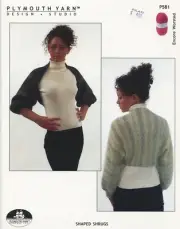 Plymouth Knitting Pattern P581 Encore Worsted Shaped Shrug