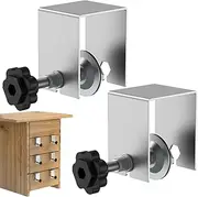 2Pcs Drawer Front Installation Clamps Fast Jig Cabinet Tool Stainless Steel Drawer Fixing Clips Stable Woodworking Furniture Right Angle Fixing Clamps for Tables Desks Mount