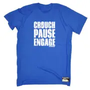 Uau Rugby Crouch Pause Engage - Mens Funny Novelty T-Shirt Tshirts T Shirts Gift