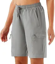 [URBEST] Women's Hiking Cargo Shorts Quick Dry Lightweight Summer Shorts for Women Outdoor Travel Golf Active