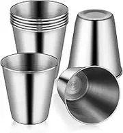 8 Pcs Stainless Steel Shot Glasses, 2.36 Ounce Metal Shot Glasses, Small Reusable Unbreakable Silver Cups Barware Drinking Vessel Tumbler for Bar Home Restaurant Travel