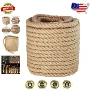 Versatile Manila Hemp Rope 3/4 Inch x 100 Feet - Weather Resistant & Tangle-Free