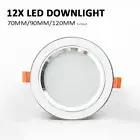 12X LED Down Lights With Plug 70mm 90mm 120mm Cutout Cool White Dimmable 6500K