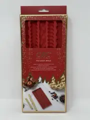 CWC Cook With Color Red Silicone Pie Crust Mold Baking Pearl Braid Rope