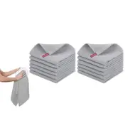 2Pcs Kitchen Two-Sided Cotton Waffle Weave Dish Cloths Soft Ultra Absorbent Hand Towel-Light Gray