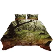 Art Painting Forest Scary Path Coverlet