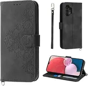 [AsWant] Wallet Case for Samsung Galaxy A13 4G/A13 5G/M13 5G/A04S/A04 - Premium Leather Flip Protective Case Magnetic Cover with Stand Function (Black)