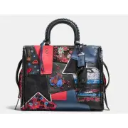 Coach NWT 1941 Rogue 30 Embellished Patchwork Whipstitch Mixed Leather Bag
