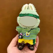 Labubu doll clothes 17cm canvas blind box pendant, first and second generation vinyl plush toy set——colour:LBB-31,height:17cm
