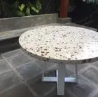 White Terrazzo Table Top for restaurants, gardens, balcony, round terrazzo table