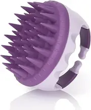 Scalp Massager Shampoo Brush for Dandruff Removal,Hair Brush Scrubber, Hair Washing Scalp Exfoliator Brush for Hair Growth，Ultra-long Silicone Bristles, Easily Reach the Root of Thick Curly Hair (Purple)