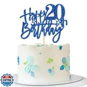 RoadSea Happy 20th Birthday Cake Topper - Adult Girl Boy Twenty Years Old Bir