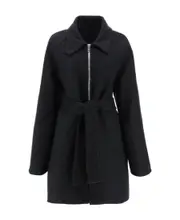Givenchy Zipped Tie-Waisted Coat FR36,FR38 Black