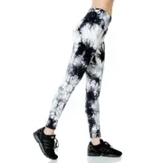 Jerf Womens Burela Black White Tie Dye All Over Print Active Legging