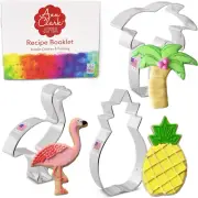 Tropical Hawaiian Cookie Cutters 3-Pc. Set Made in USA by Ann Clark, Pineapple,