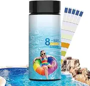 Hot Tub Testing Strips, Pool Testing Strips,8-Way Pool Salt Test Strips, 100 Strips Pool and Hot Tub Test Strips for Quick&Easy Test Salt, Total Alkalinity, Ph, Free Chlorine