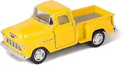 Yellow 1955 Chevy Stepside Pick-Up Die Cast Collectible Toy Truck by Kinsmart