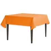 LinenTablecloth 54-Inch Square Polyester Tablecloth Pumpkin, Orange