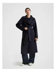 [Fine Day] Double Wool Coat in Navy