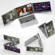 15.6" Triple Monitor for Laptop, Portable Screen Extender FHD 1080P, Pro Dual Monitor Extender for 12-16" Mac, Windows, Android - Extend, Mirror, Portrait Mode
