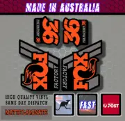 FOX style Factory 36 Fork Decals Stickers orange/grey/black. MATTE laminated