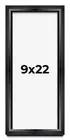 9x22 Shadow Box Frame Black | 1.25 inches Deep Real Wood Contemporary Shadowbox