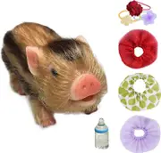 Taishh Lifelike Mini Pig Doll Soft Mini Realistic Newborn Cute Realistic Toddler Pig Toy With Toy Accessories Accessories Color Is Random C