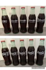 SET OF 5 Coca-Cola Hatfields & McCoys Collectible 8 oz Glass Bottle VINTAGE 2001