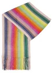 Missoni Zigzag-intarsia Fine-knit Scarf - Multicoloured 1 ONE SIZE